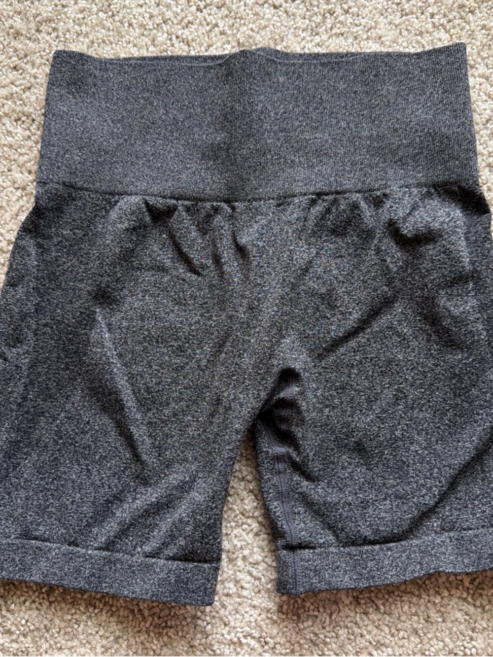 High-Waist Seamless Gray Biker Shorts